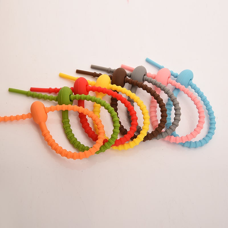 22Cm Strap Earphone Data Cable Daily Necessities Wire Storage Tadpole Silicone Cable Tie Diy Accessories Lanyard - Image 3